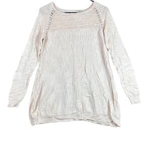 Anthropologie Knitted & Knotted Womens Sweater Pink Boat Neck Knit Tunic Small
